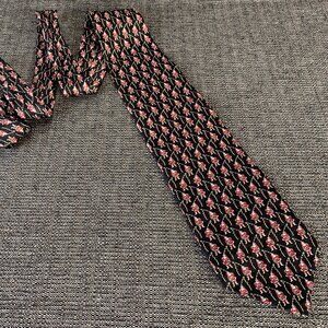 Holiday Traditions Santa Claus Fishing Tie - silk christmas vintage mmg hallmark